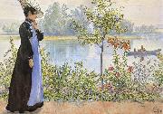 Carl Larsson Late Summer Karin by the Shore Germany oil painting artist